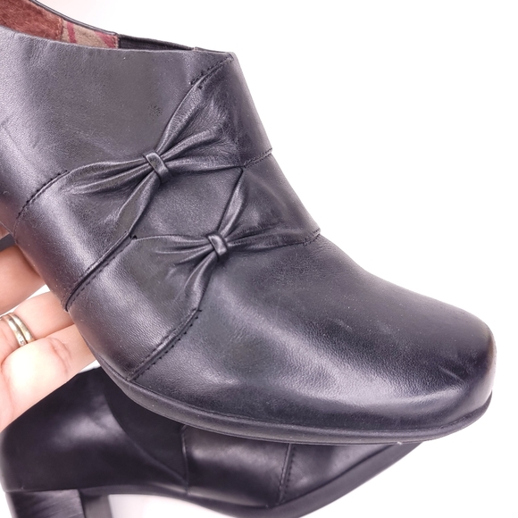 Abeo Black Block Heel Slip On Loafer Shoes 9 - Picture 6 of 7